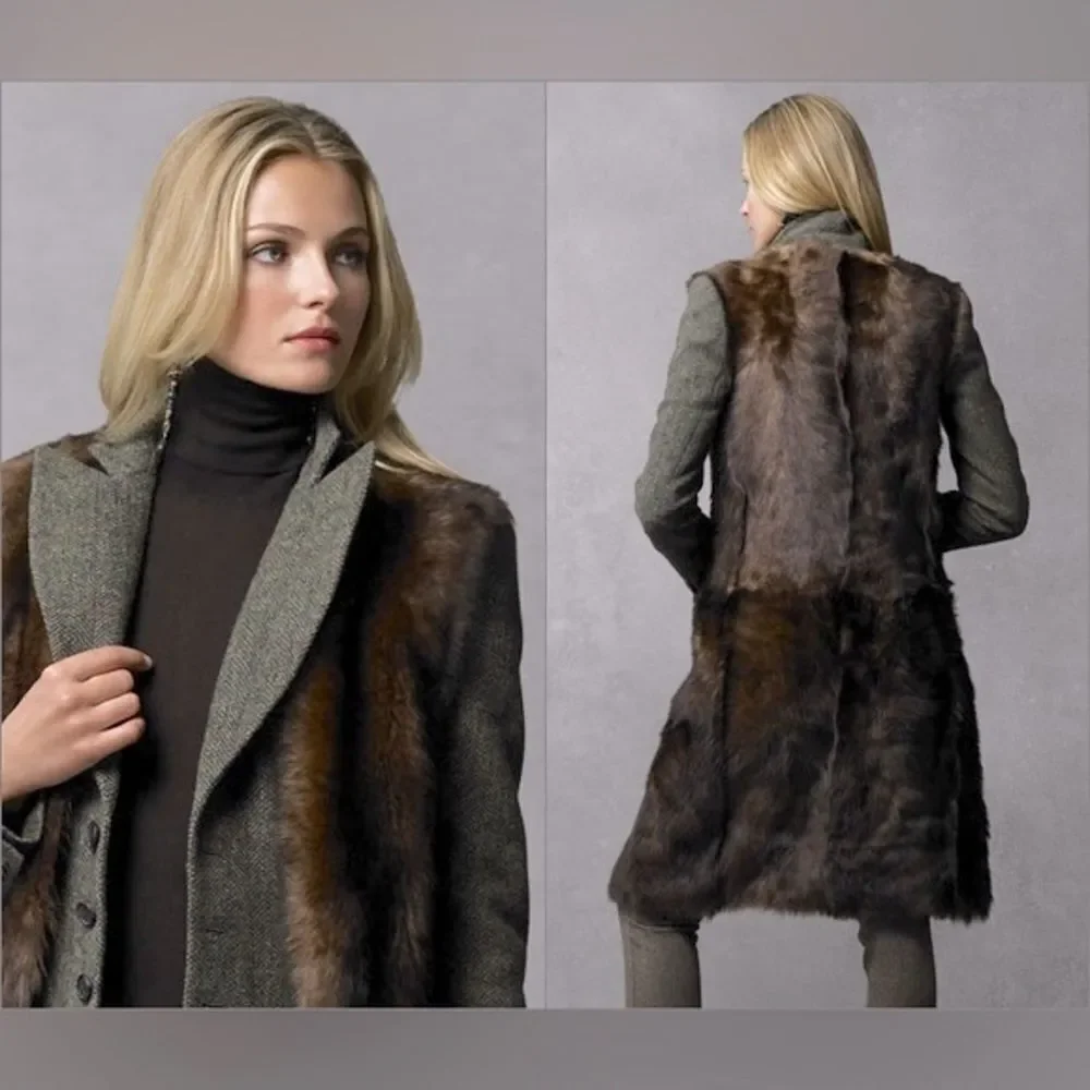 Ralph Lauren Collection * 2010 Sable Brown Lamb Shearling Gilet Silvie Vest - Picture 12 of 17